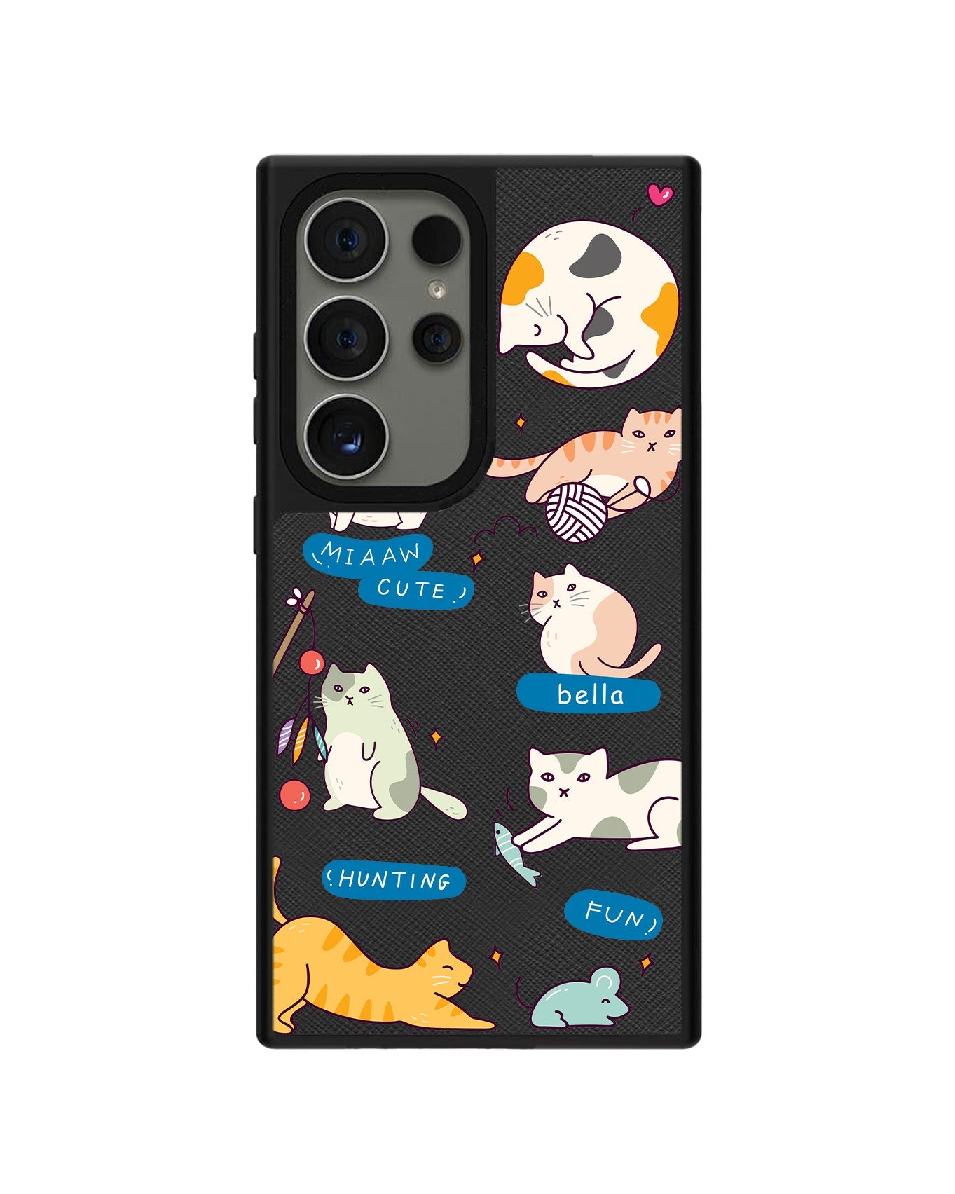Android Leather Grip - Playful Cat 2.0