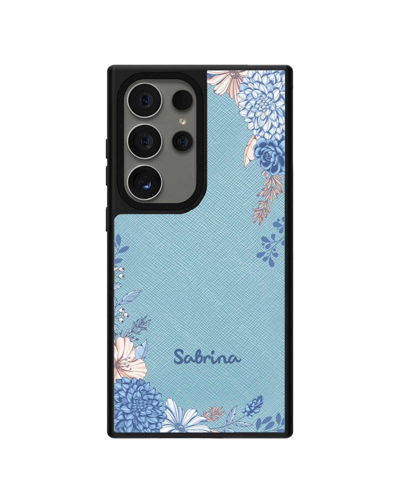 Android Leather Grip - Blue Florals