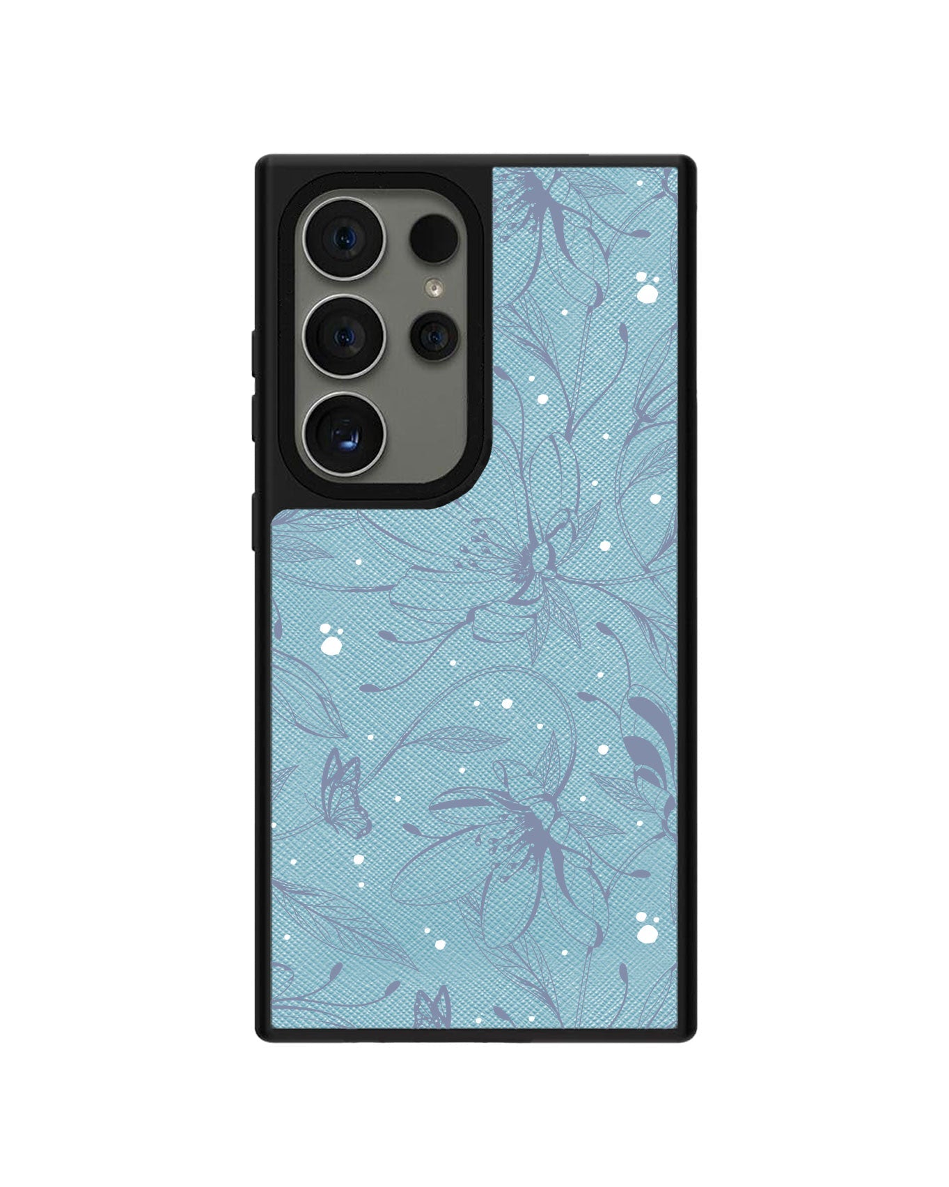 Android Leather Grip - Sketchy Flower & Butterfly 2.0