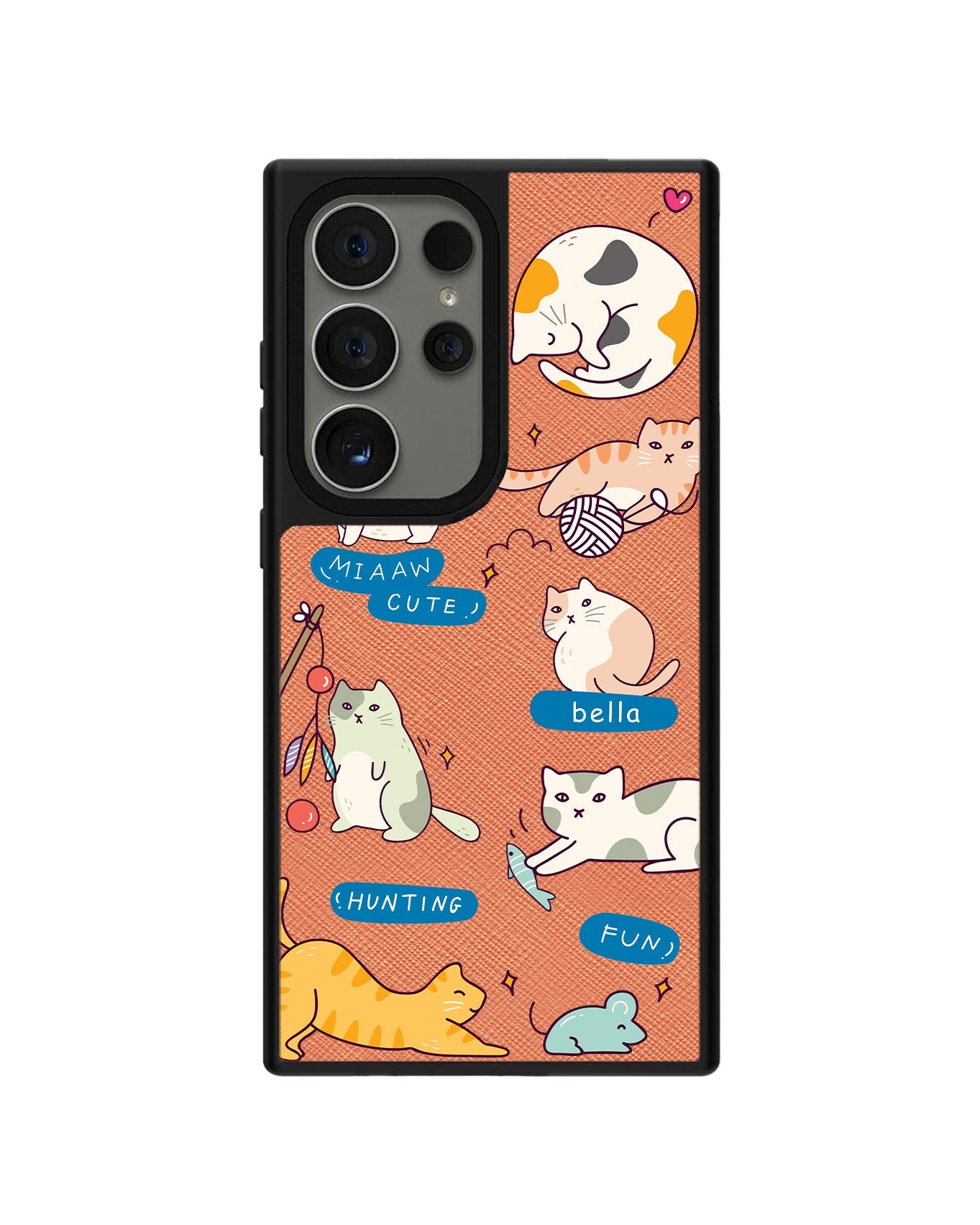 Android Leather Grip - Playful Cat 2.0