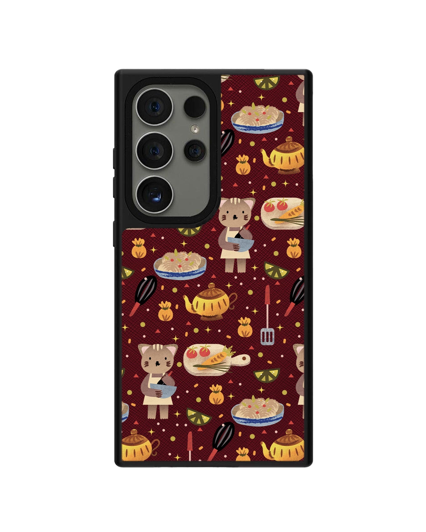 Android Leather Grip - Cooking Cat