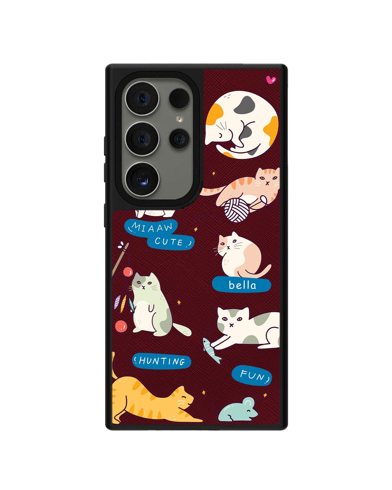 Android Leather Grip - Playful Cat 2.0