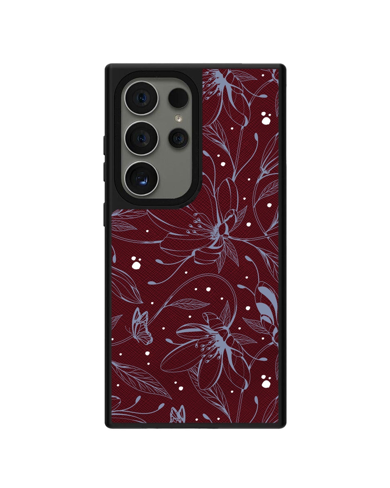 Android Leather Grip - Sketchy Flower & Butterfly 2.0