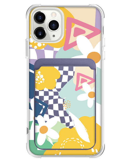 iPhone Magnetic Wallet Case - Abstract Flower 2.0