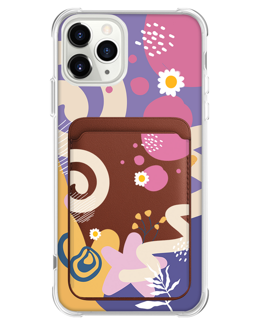 iPhone Magnetic Wallet Case - Abstract Flower 3.0