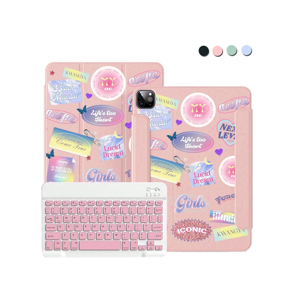 ฝาพับคีย์บอร์ดไร้สายสำหรับ iPad / Android - Aespa Girls Pack