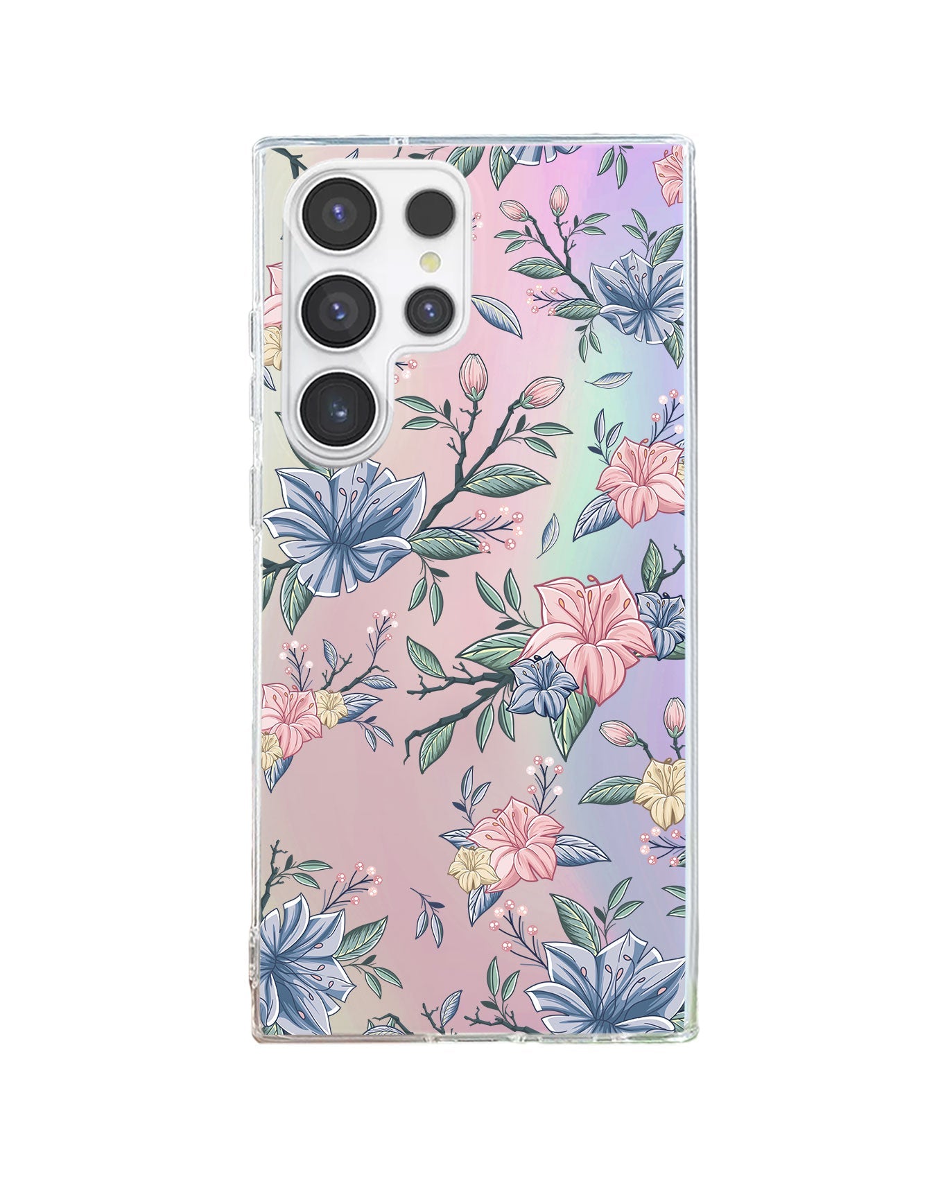 Android Rearguard Holo - ลายดอกไม้สีชมพูและน้ำเงิน