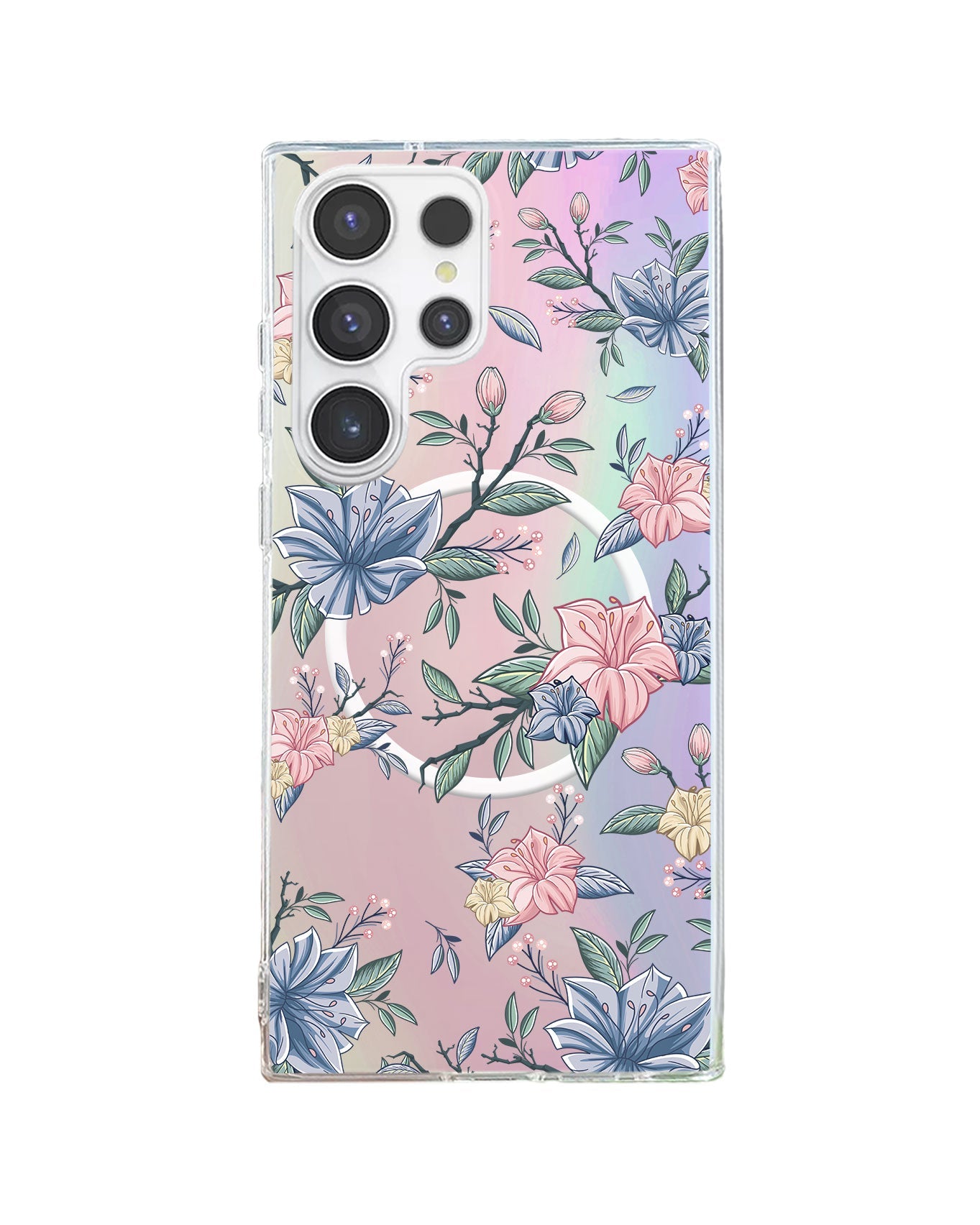Android Rearguard Holo - ลายดอกไม้สีชมพูและน้ำเงิน