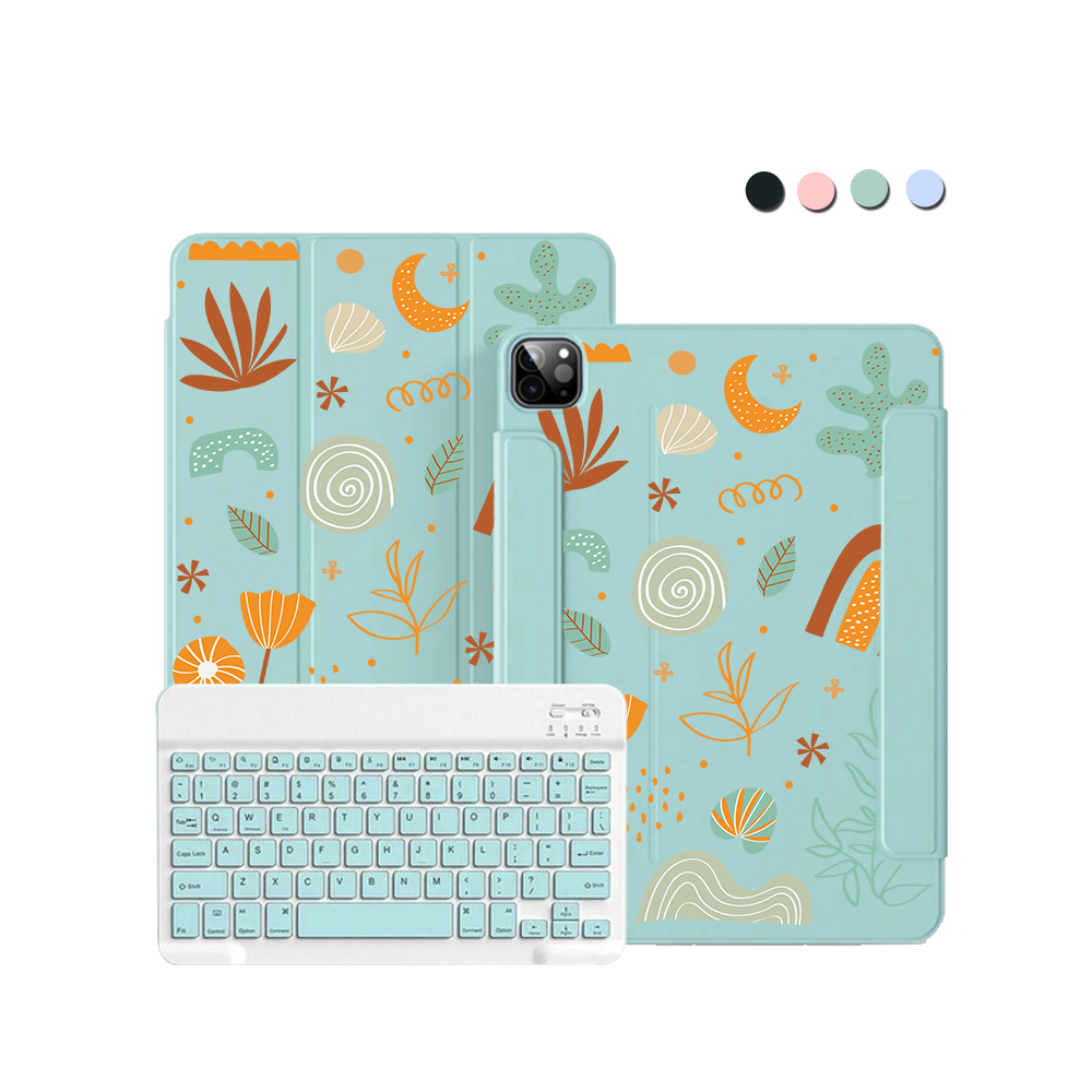 ฝาพับคีย์บอร์ดไร้สายสำหรับ iPad / Android Tab - Autumn Botanical