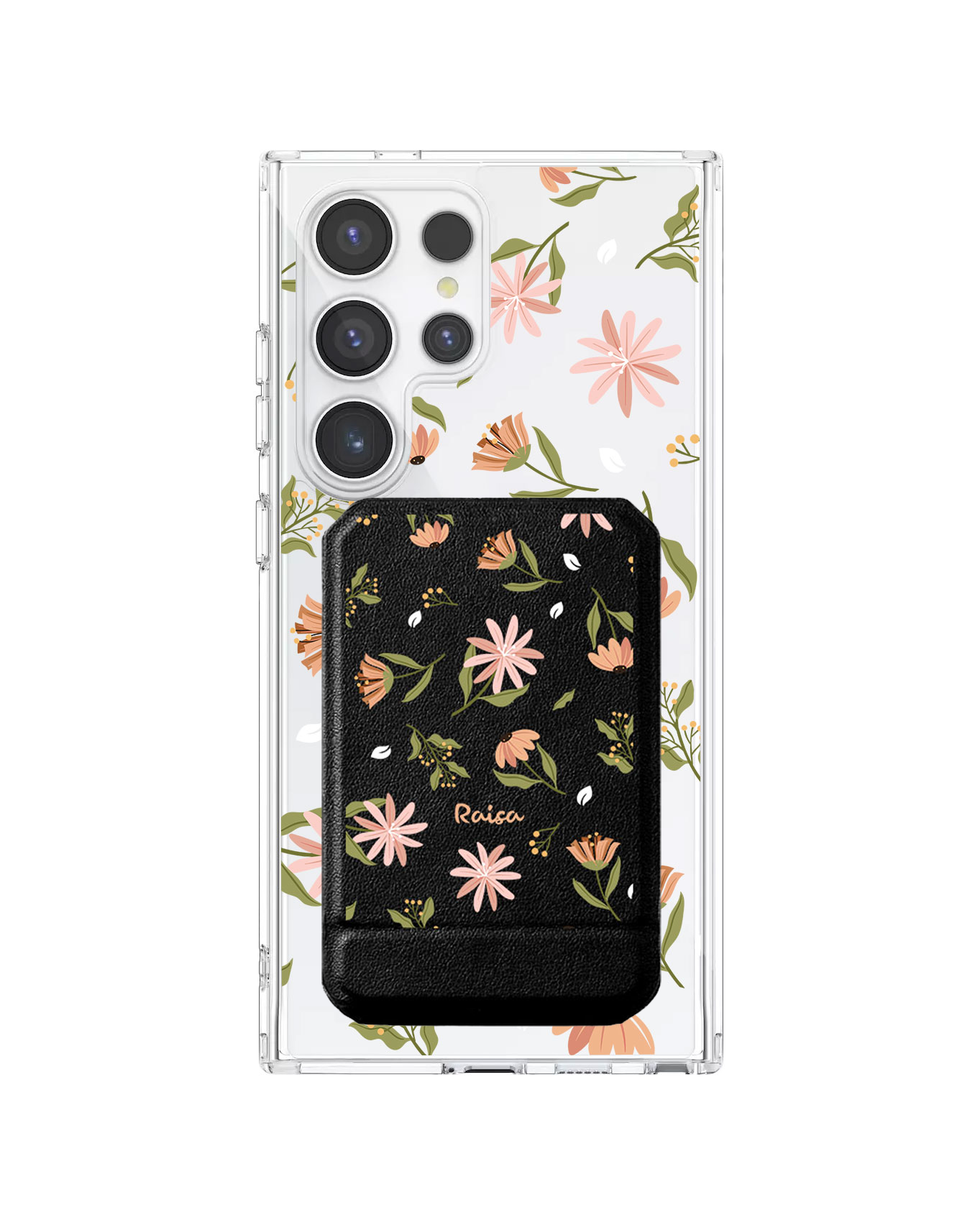 Android Magnetic Multifold Wallet - Cosmos Flower