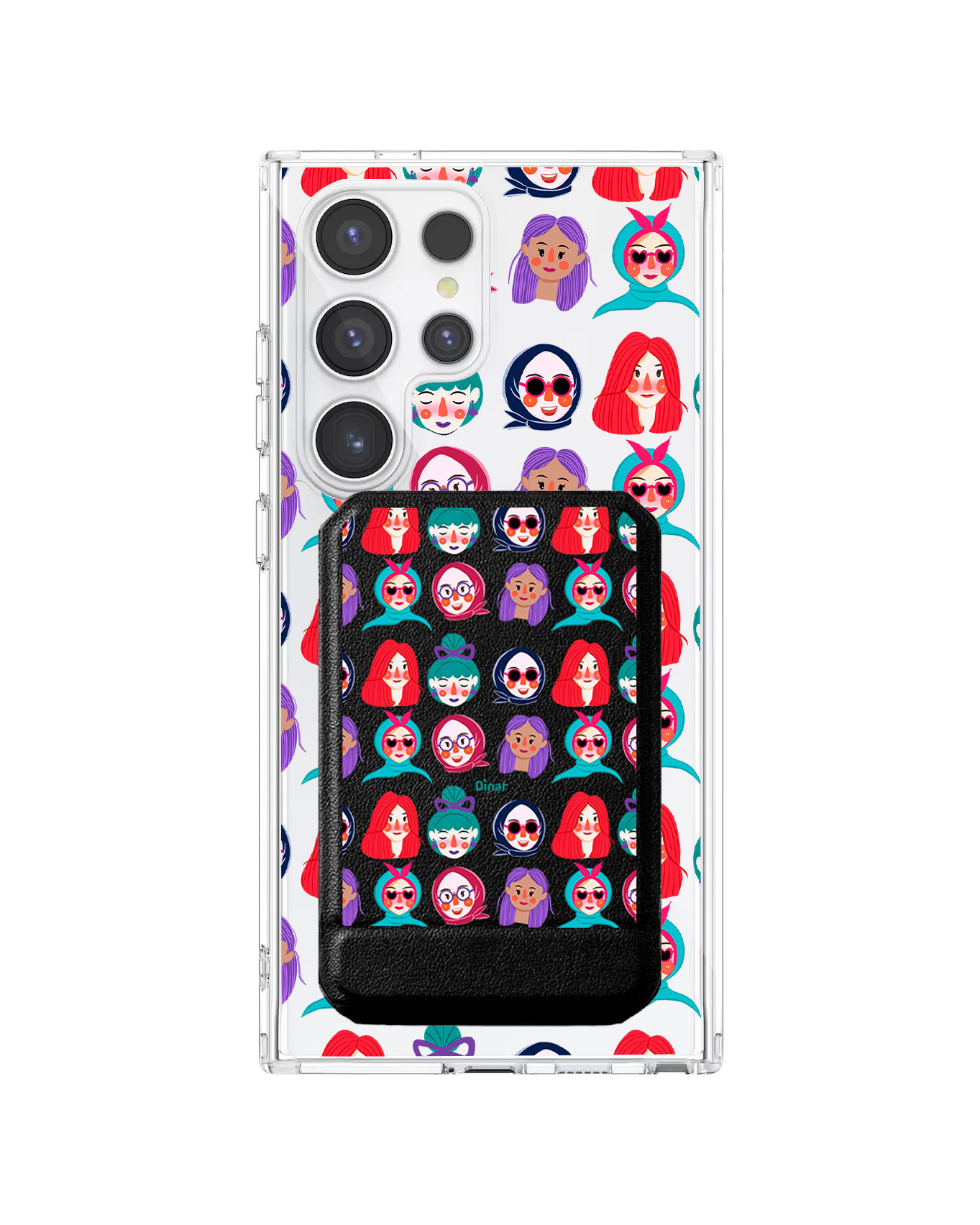 Android Magnetic Multifold Wallet - Cute Sweety Faces