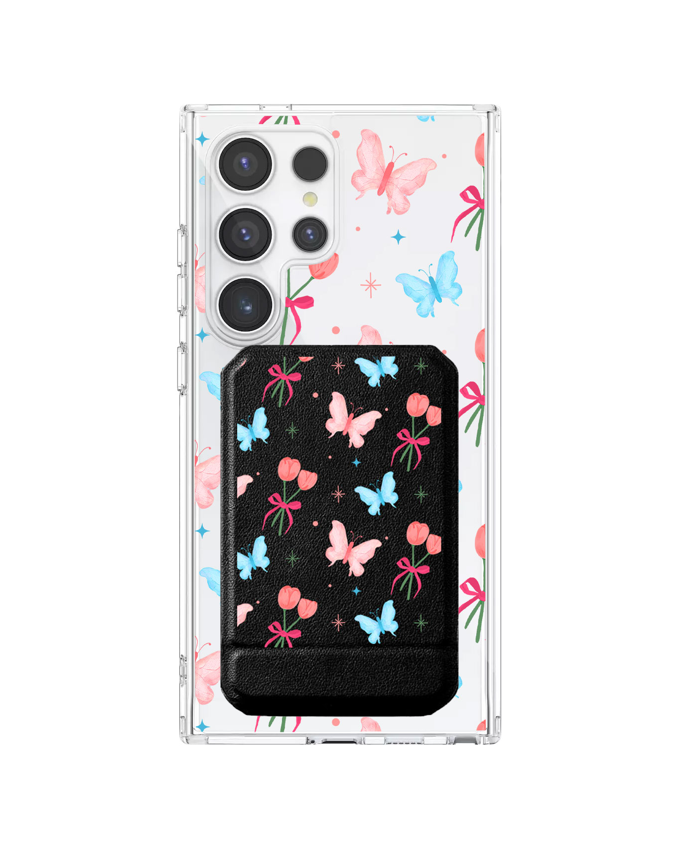 Android Magnetic Multifold Wallet - Coquette Butterfly