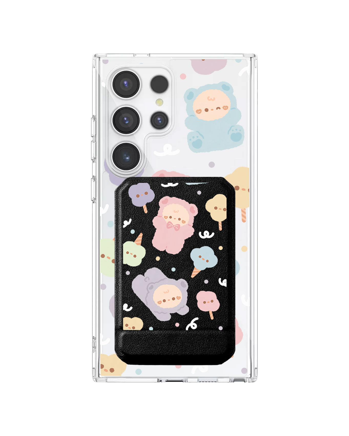Android Magnetic Multifold Wallet - Cotton Teddy
