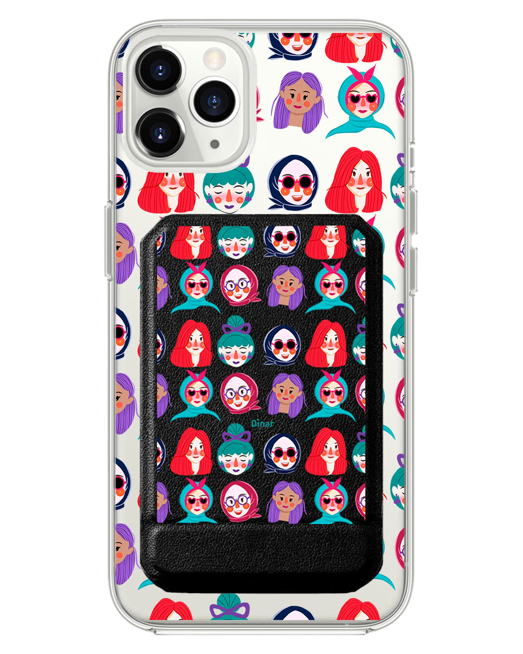 iPhone Magnetic Multifold Wallet - Cute Sweety Faces