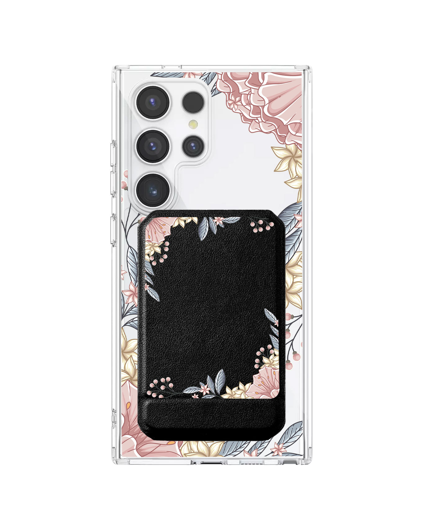 Android Magnetic Multifold Wallet - Pink Florals