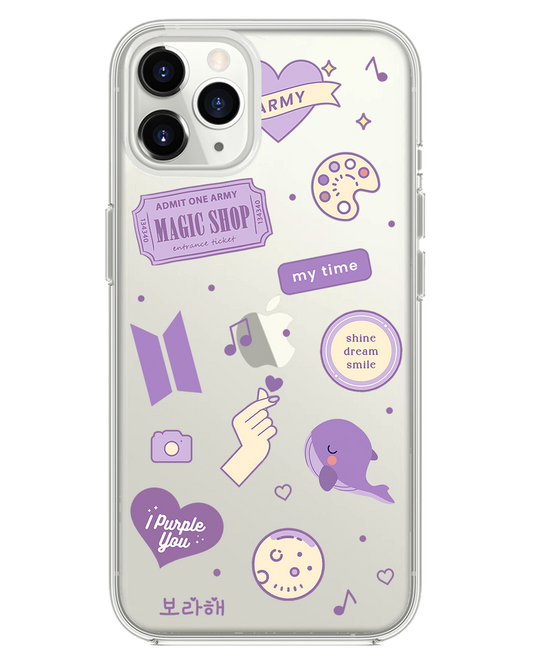 واقي خلفي هجين للآيفون - مجموعة ملصقات BTS