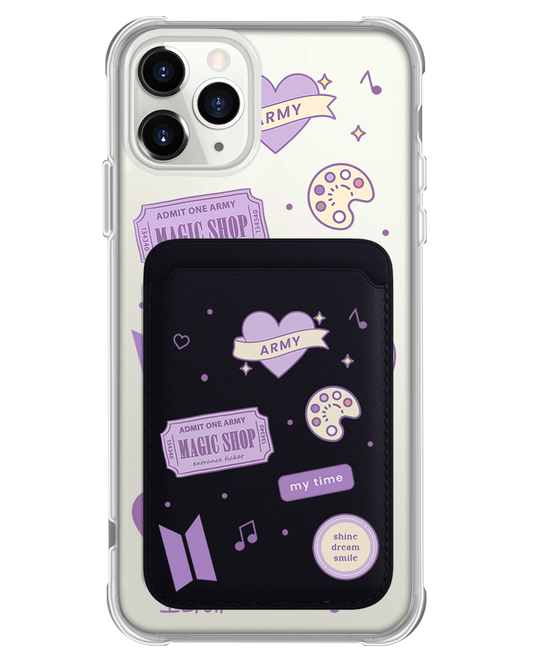 iPhone Magnetic Wallet Case - BTS Sticker Pack