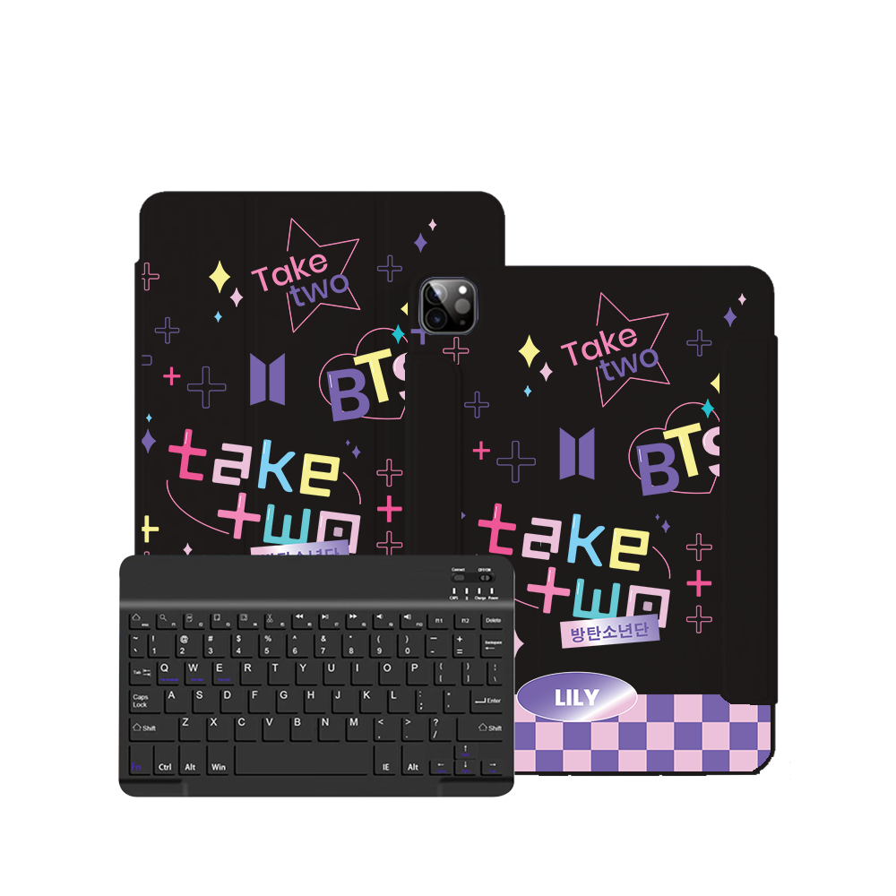 ฝาพับคีย์บอร์ดไร้สายสำหรับ iPad / Android Tab - BTS Take Two