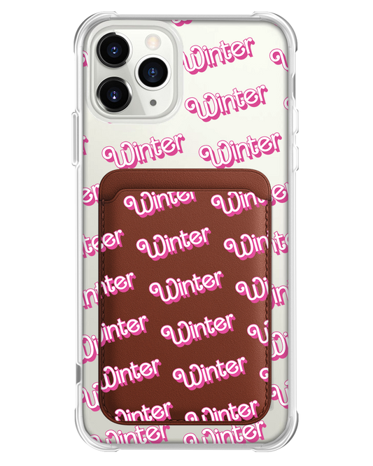 iPhone Magnetic Wallet Case - Barbie Monogram