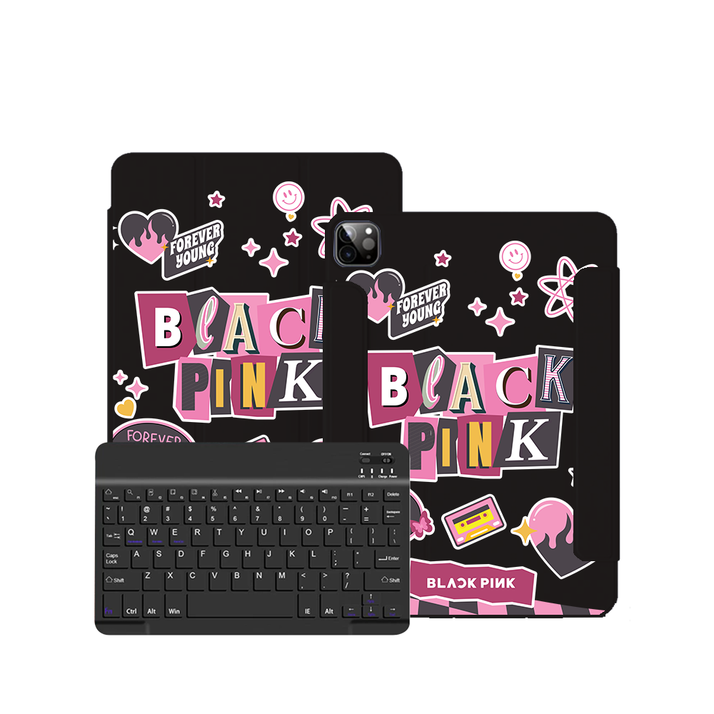 ฝาพับคีย์บอร์ดไร้สายสำหรับ iPad / Android - Blackpink Forever Young