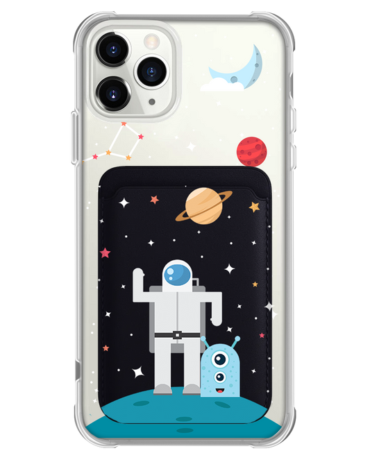 iPhone Magnetic Wallet Case - Blue Alien