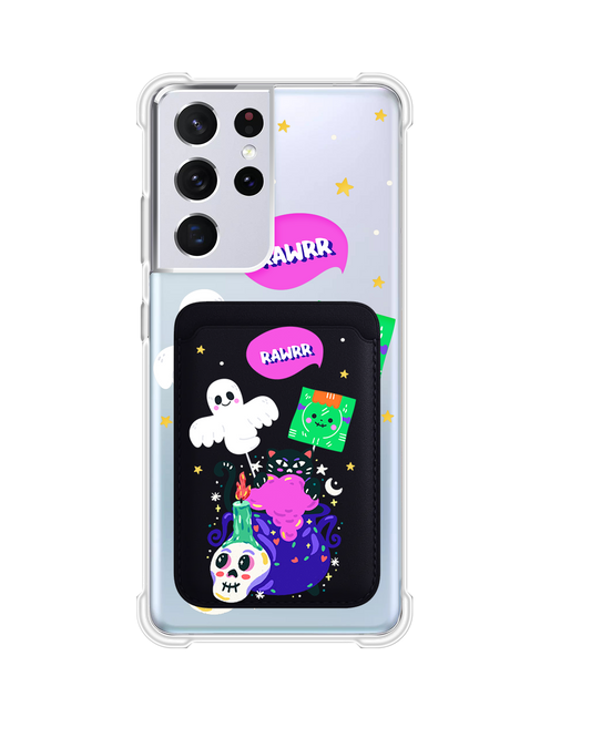 Android Magnetic Wallet Case - Cat Monster