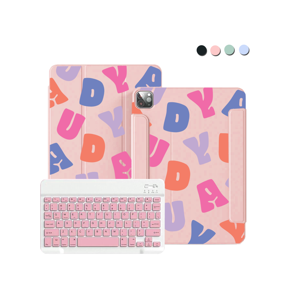 ฝาพับคีย์บอร์ดไร้สายสำหรับ iPad / Android - Chubby Monogram