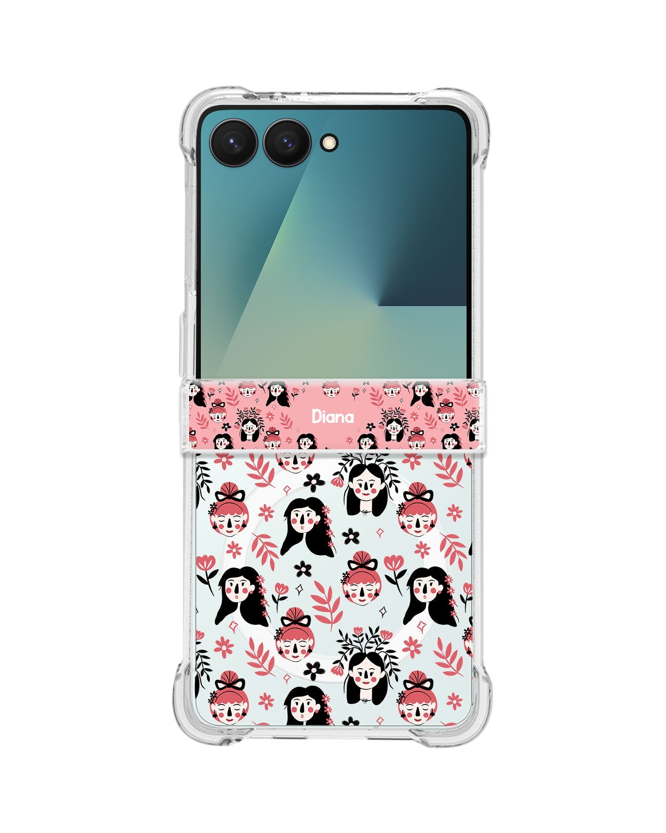 Android Flip / Fold Rearguard Hinge - Flowery Faces