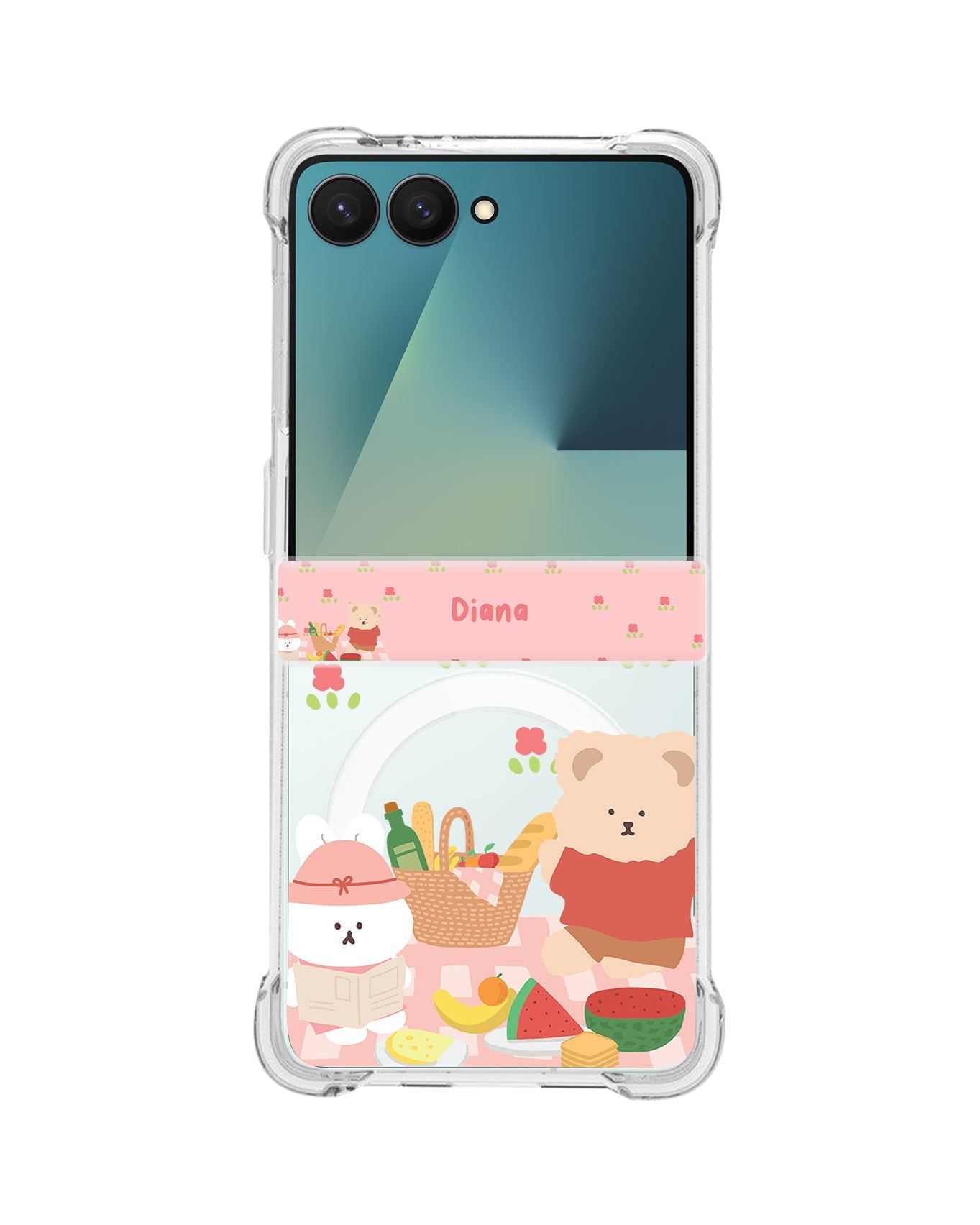 Android Flip / Fold Rearguard Hinge - Picnic Bear Pink