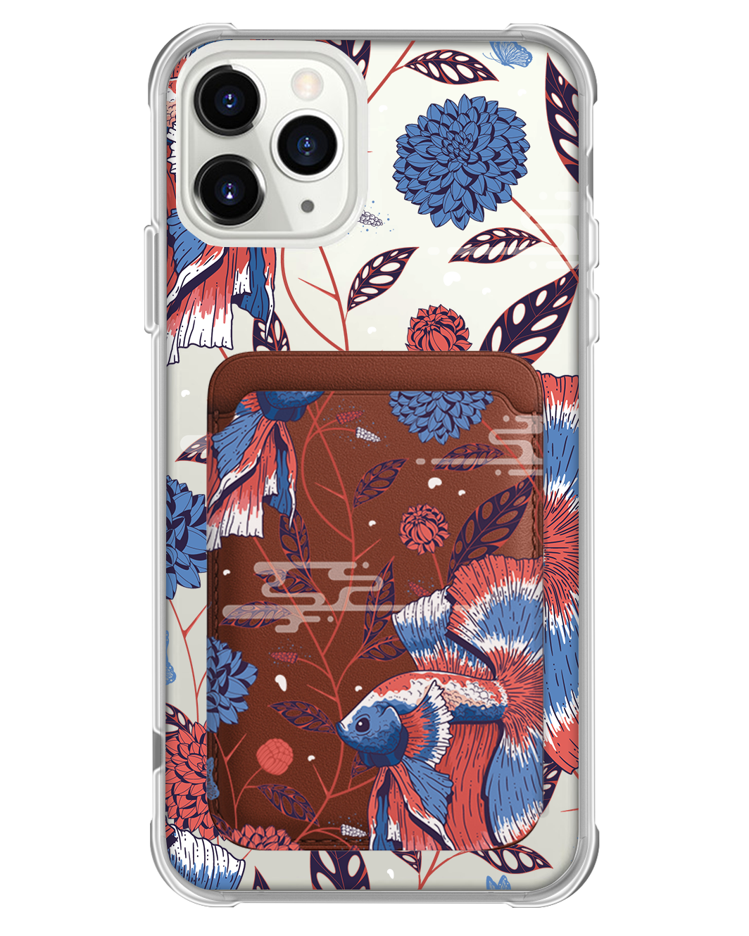 iPhone Magnetic Wallet Case - Fish & Floral 2.0