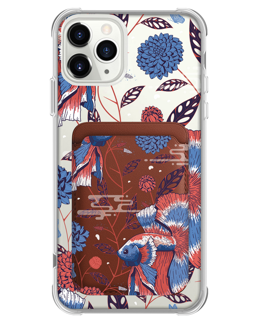 حافظة مغناطيسية لهاتف iPhone - سمك وزهور 2.0