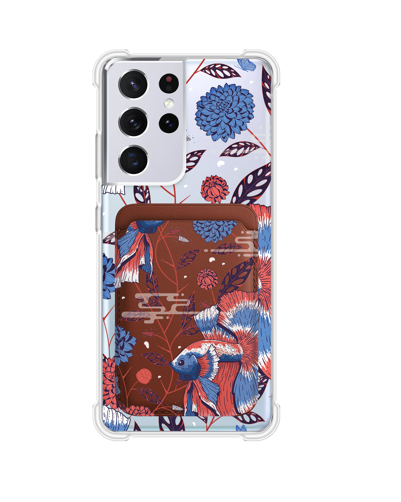 Android Magnetic Wallet Case - Fish & Floral 2.0