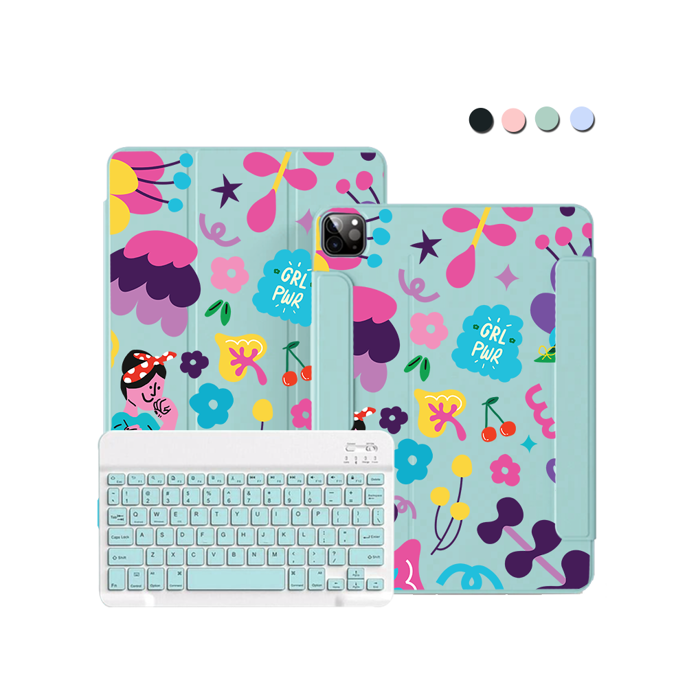 ฝาพับคีย์บอร์ดไร้สายสำหรับ iPad / Android Tab - Girl Power 1.0