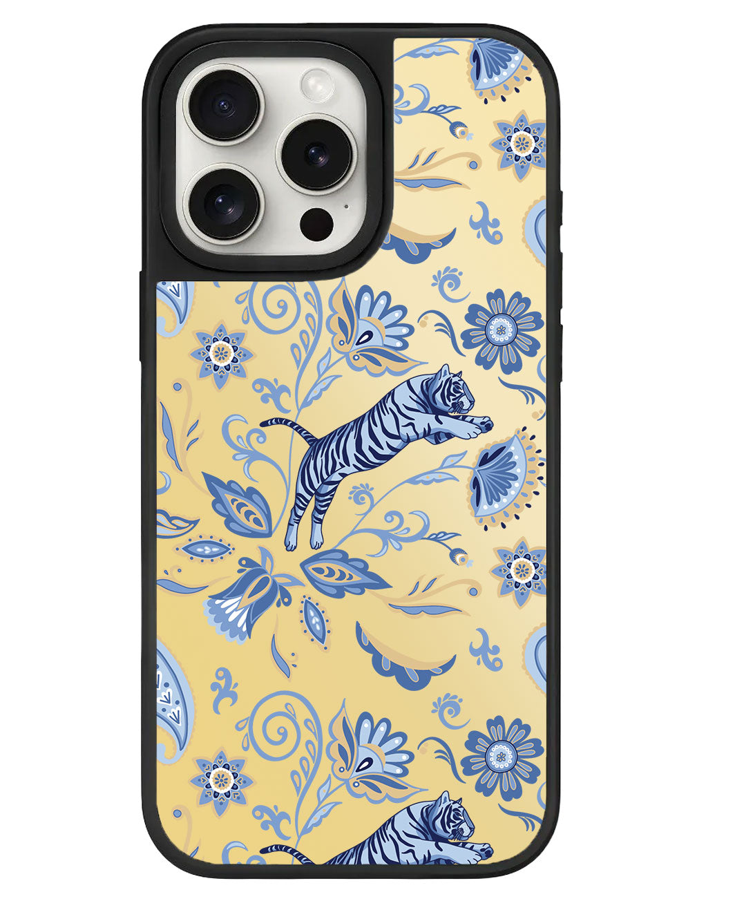 iPhone Mirror Grip - ลายเสือและดอกไม้