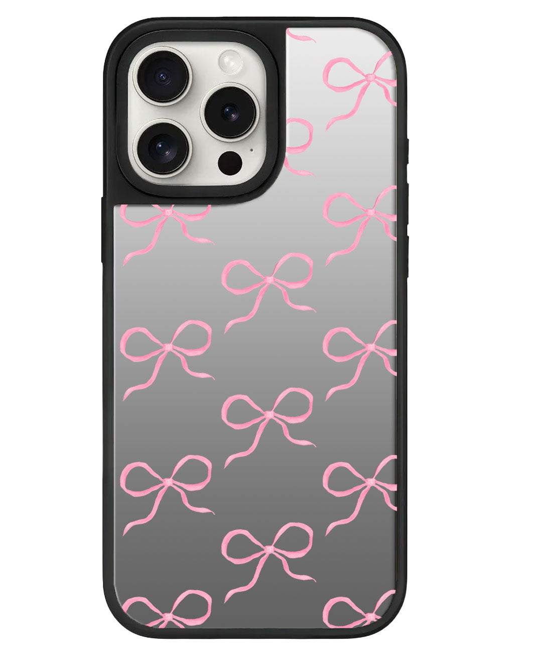 ที่จับกระจกสำหรับ iPhone - โบว์สีชมพู Coquette