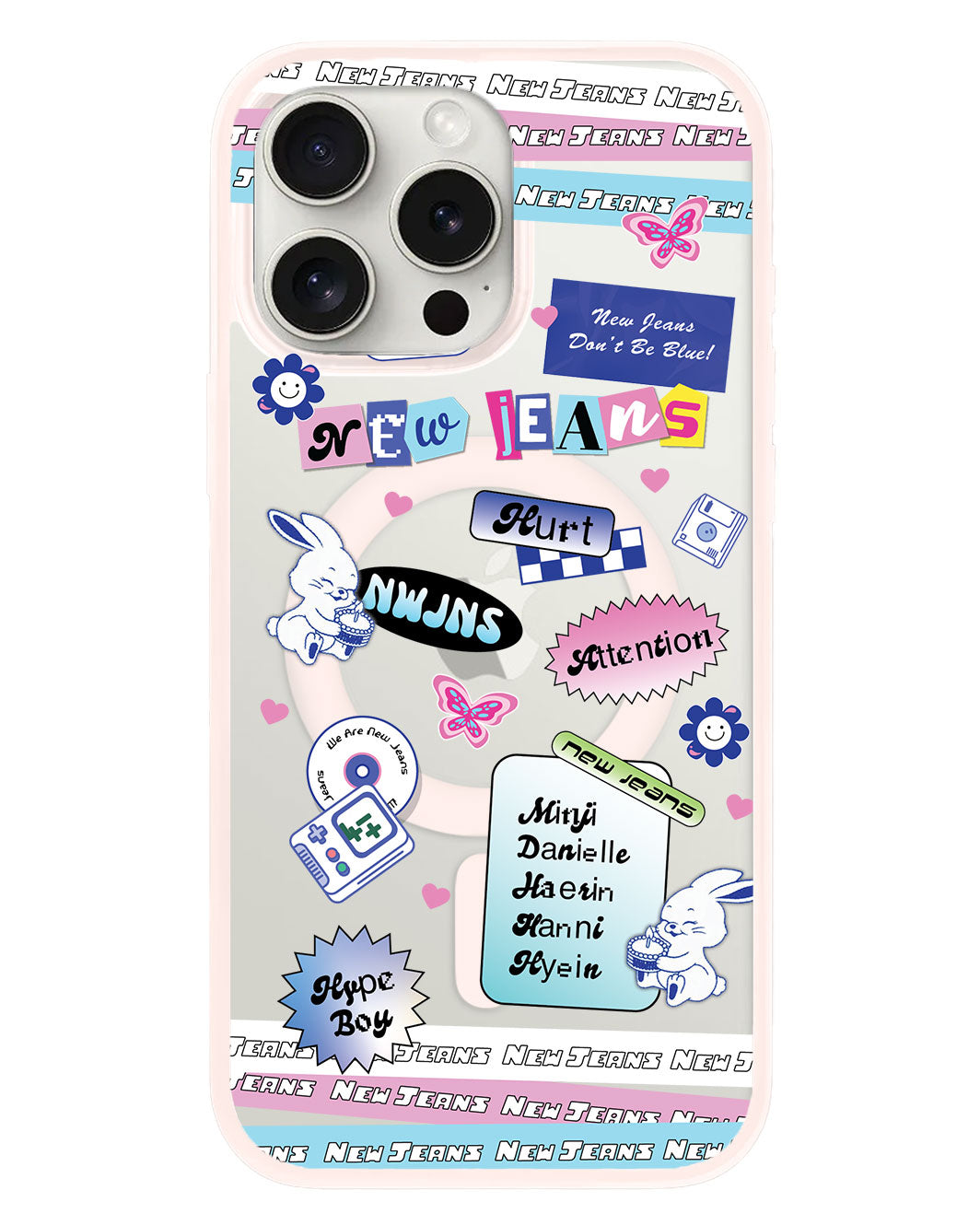 مجموعة ملصقات حماية خلفية هجينة لهاتف iPhone - NEW JEANS