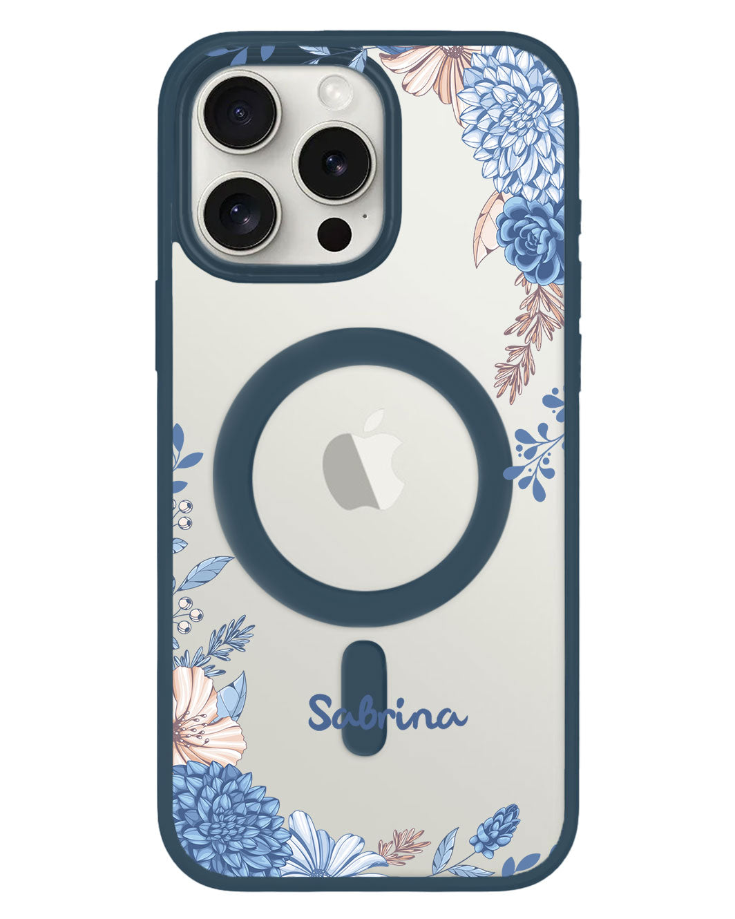 iPhone Rearguard Hybrid - ลายดอกไม้สีน้ำเงิน