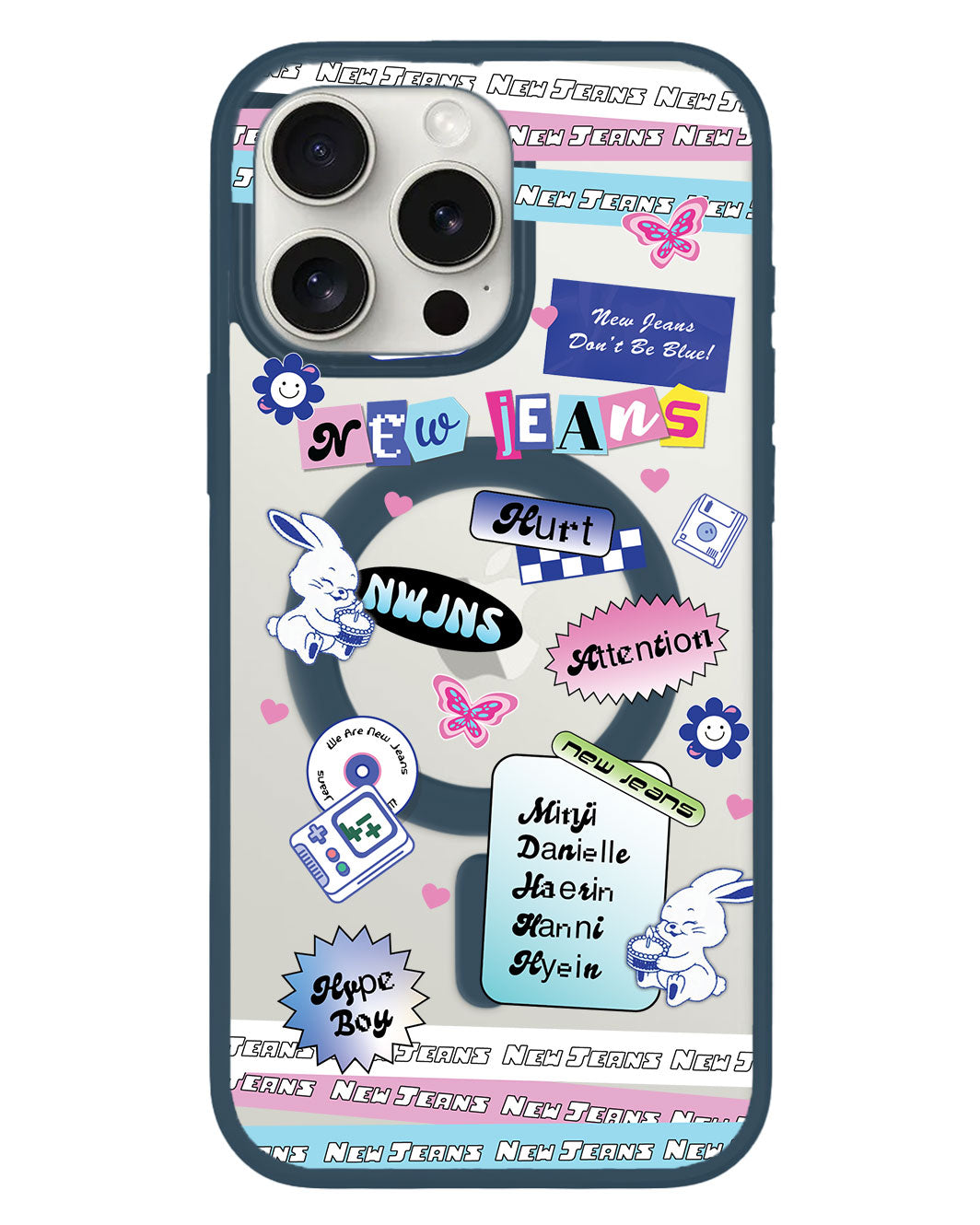 مجموعة ملصقات حماية خلفية هجينة لهاتف iPhone - NEW JEANS