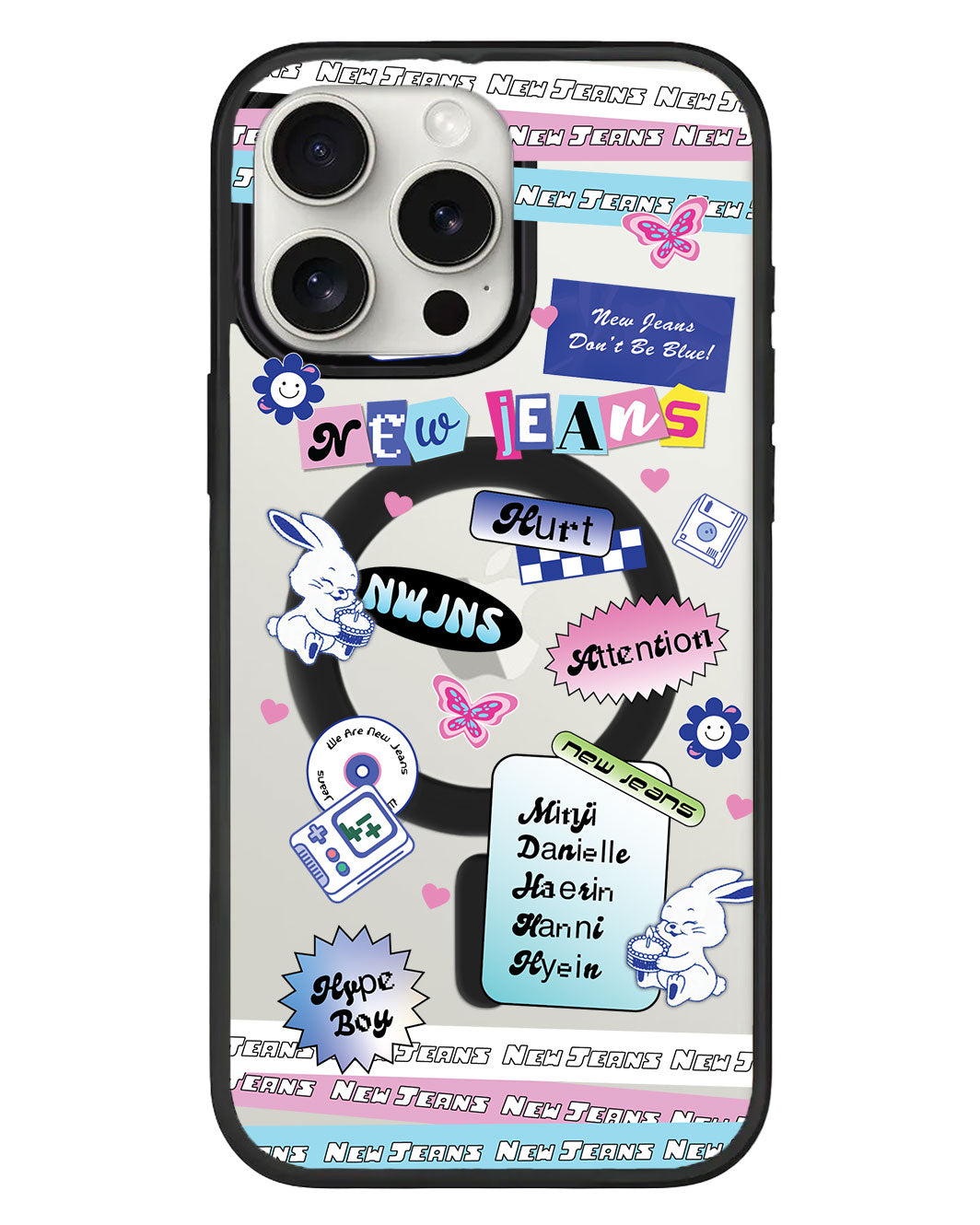 مجموعة ملصقات حماية خلفية هجينة لهاتف iPhone - NEW JEANS