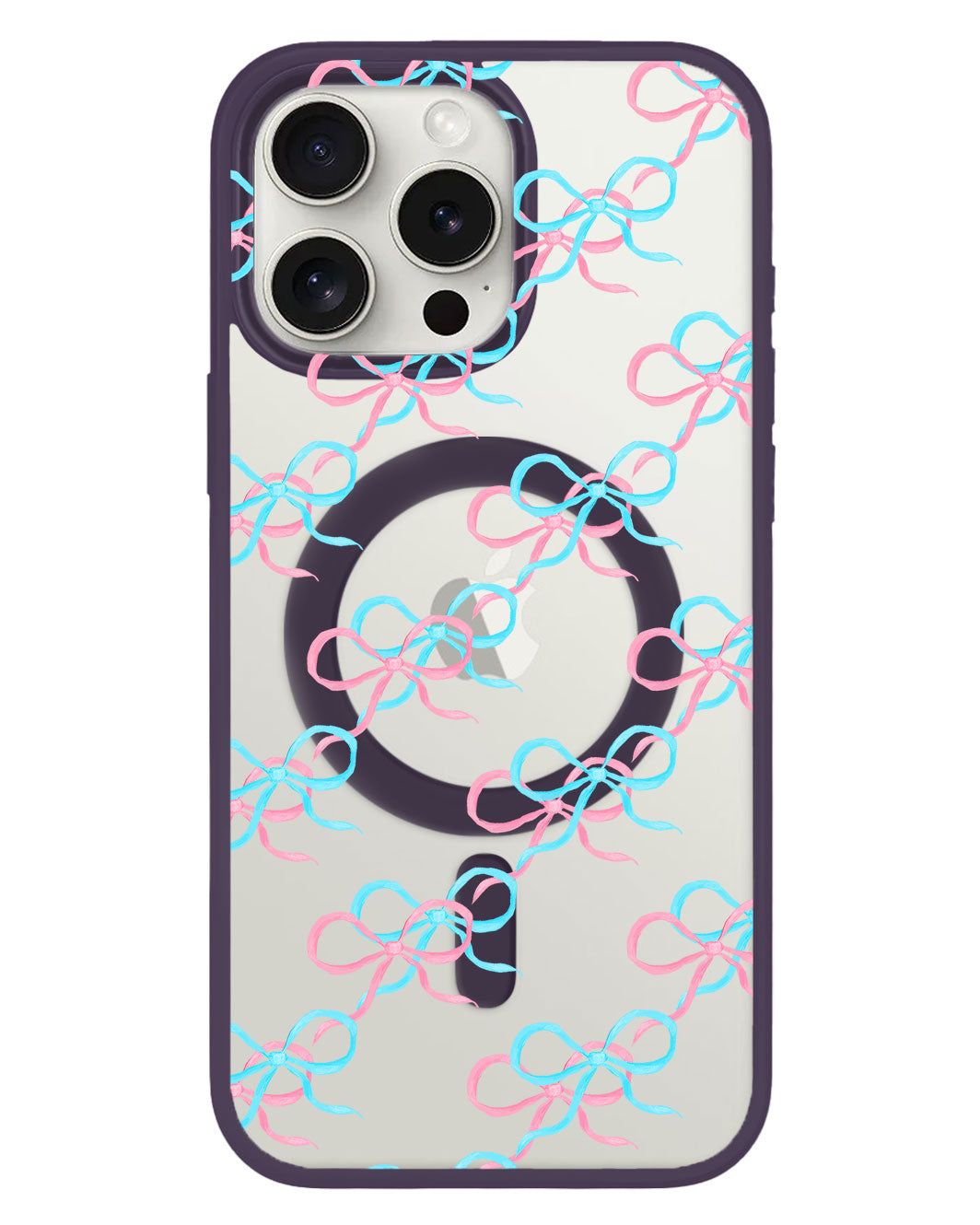 iPhone Rearguard Hybrid - สีชมพู Coquette Pink & Blue Bow