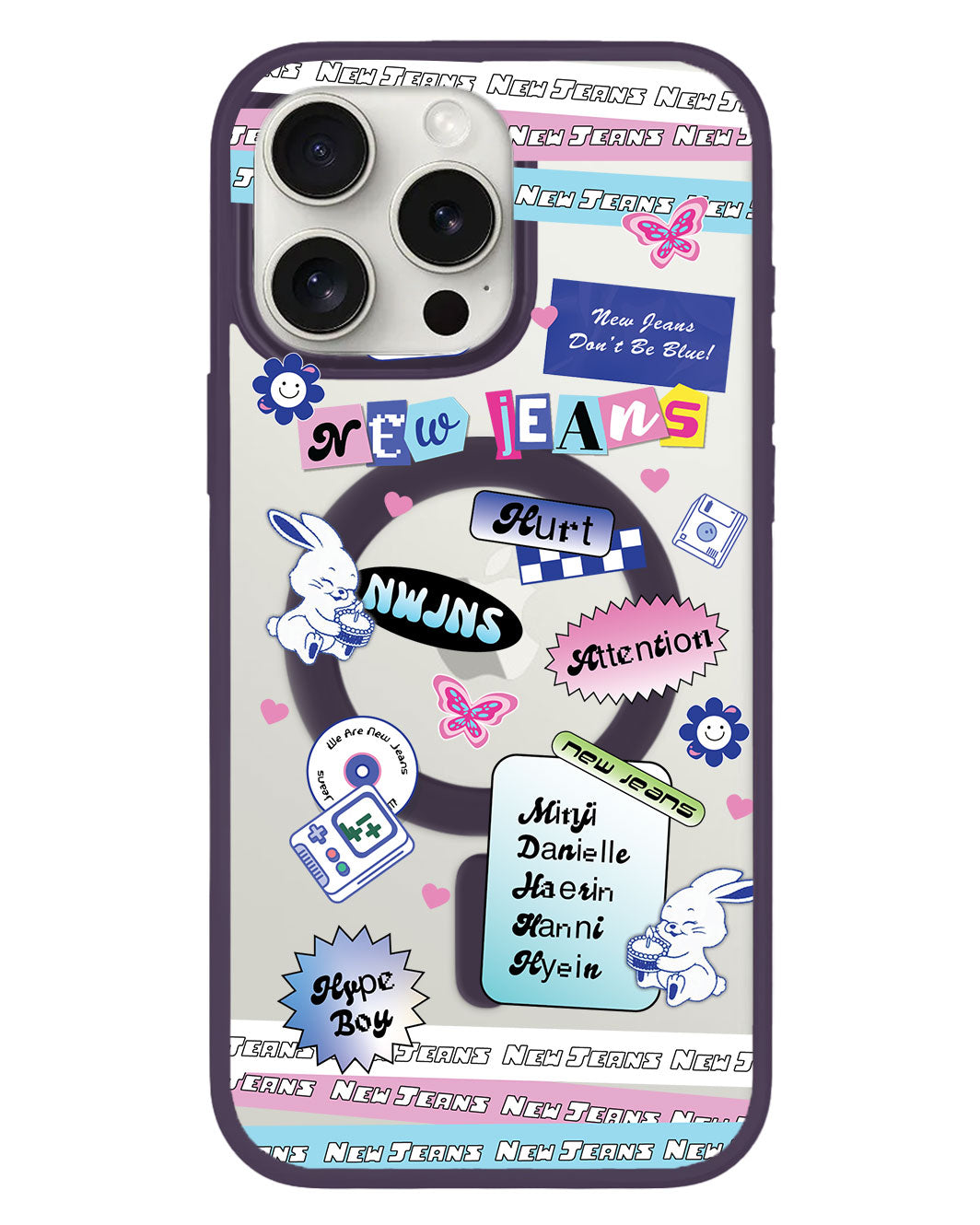مجموعة ملصقات حماية خلفية هجينة لهاتف iPhone - NEW JEANS