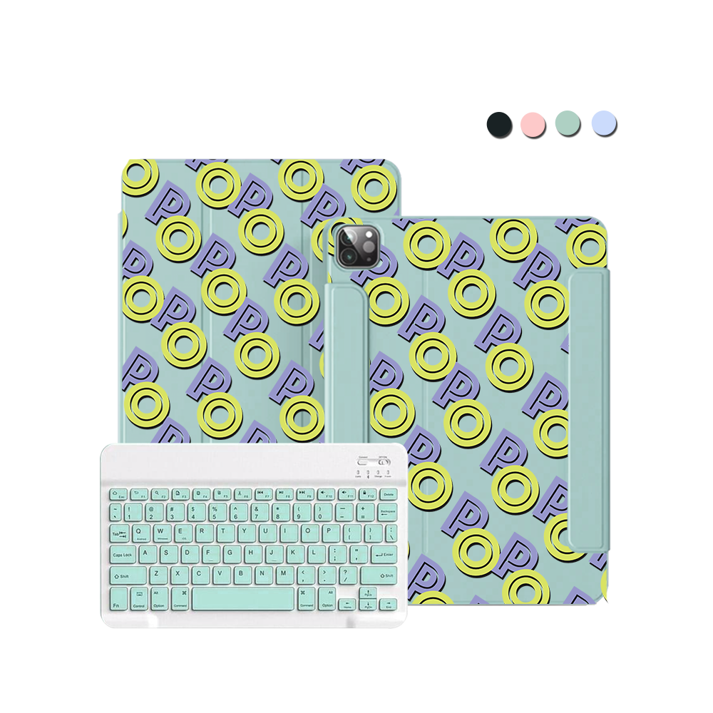 ฝาพับคีย์บอร์ดไร้สายสำหรับ iPad / Android Tab - Initial Monogram 2.0