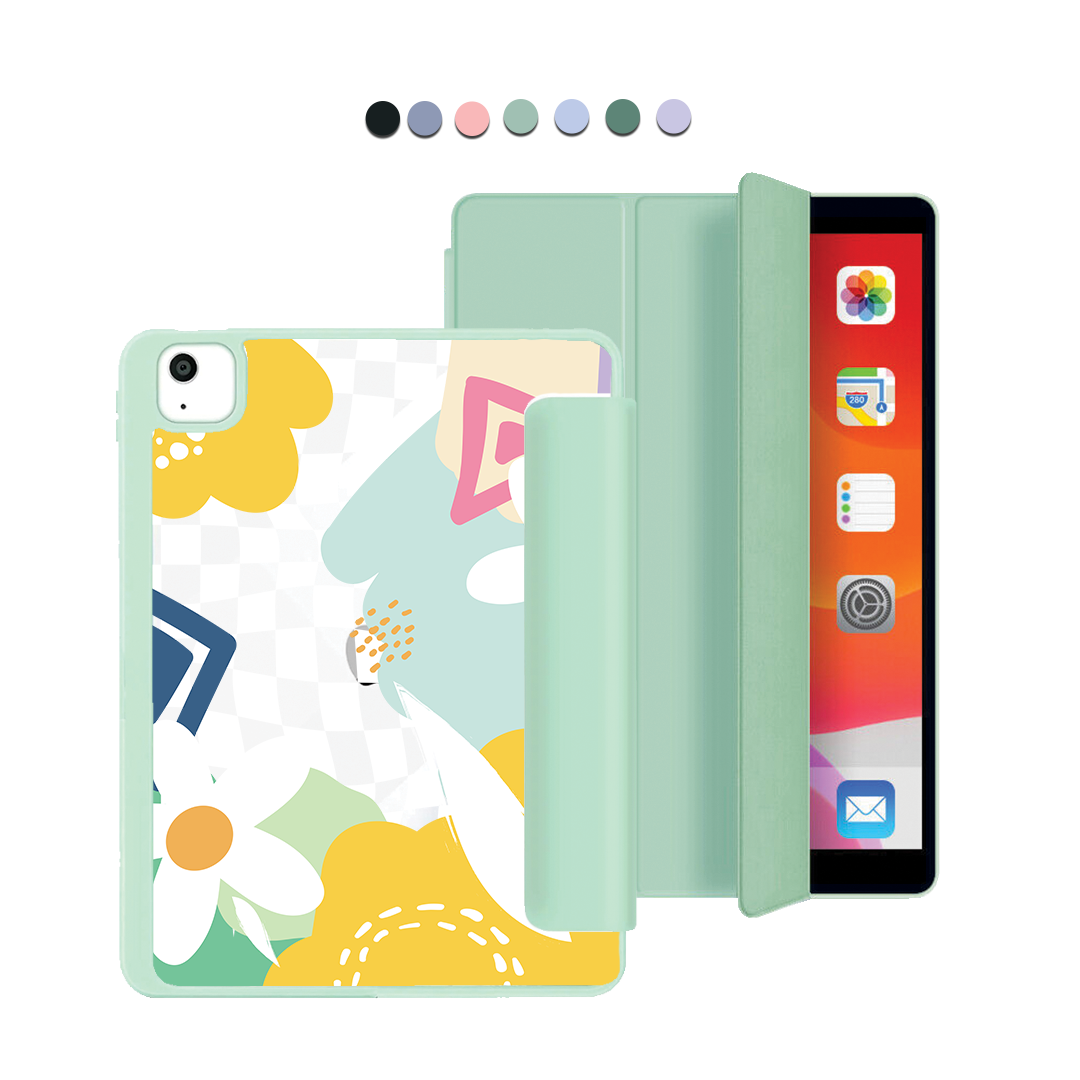 ฝาพับอะคริลิกสำหรับ iPad - ดอกไม้สไตล์ Abstract 2.0