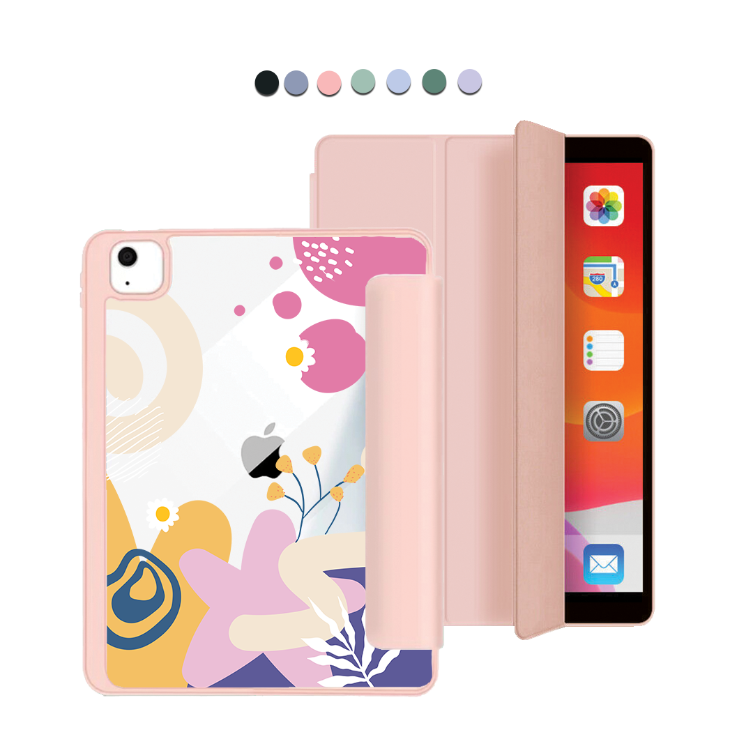 ฝาพับอะคริลิกสำหรับ iPad - ดอกไม้สไตล์ Abstract 3.0