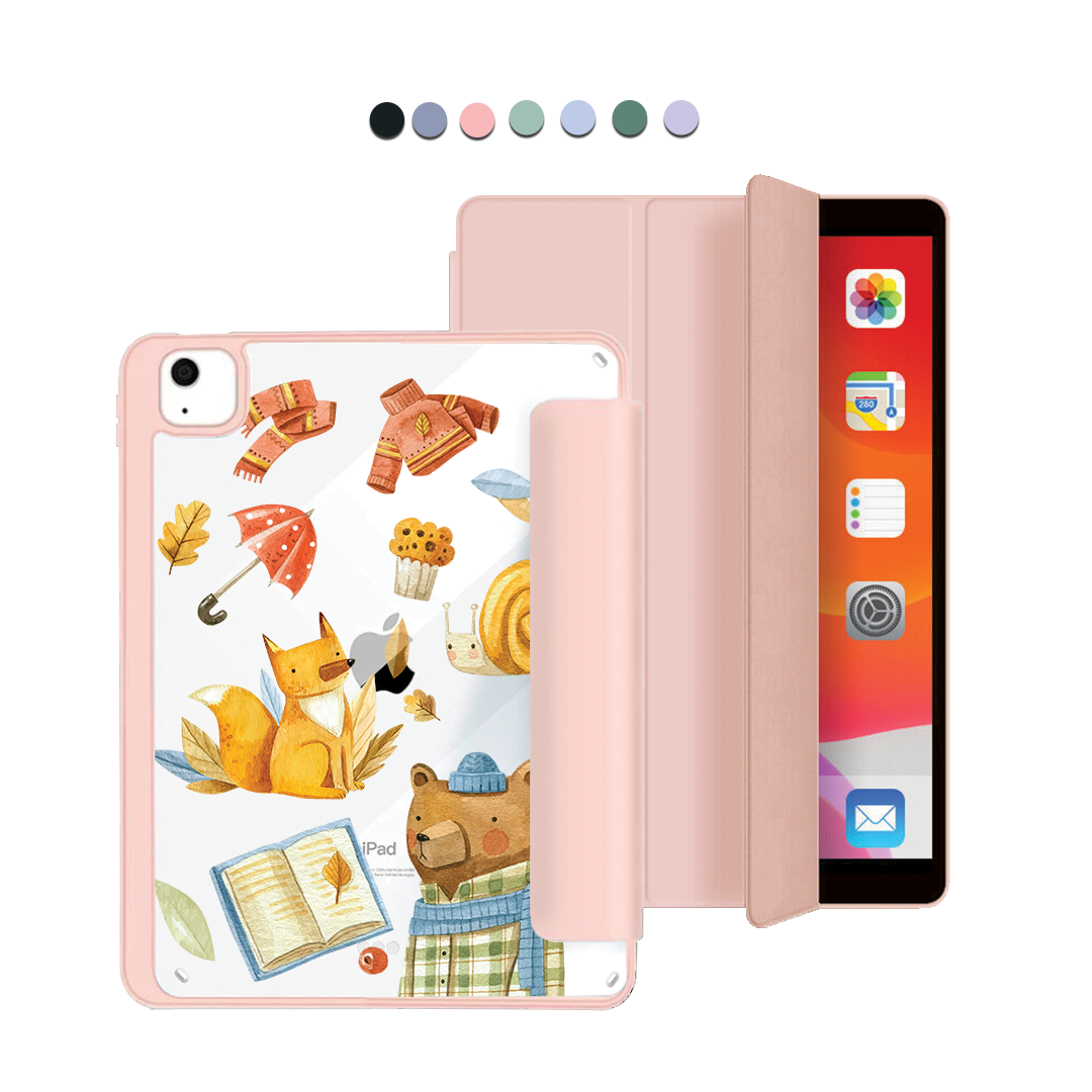 ฝาพับอะคริลิกสำหรับ iPad - ลายหมีและจิ้งจอก