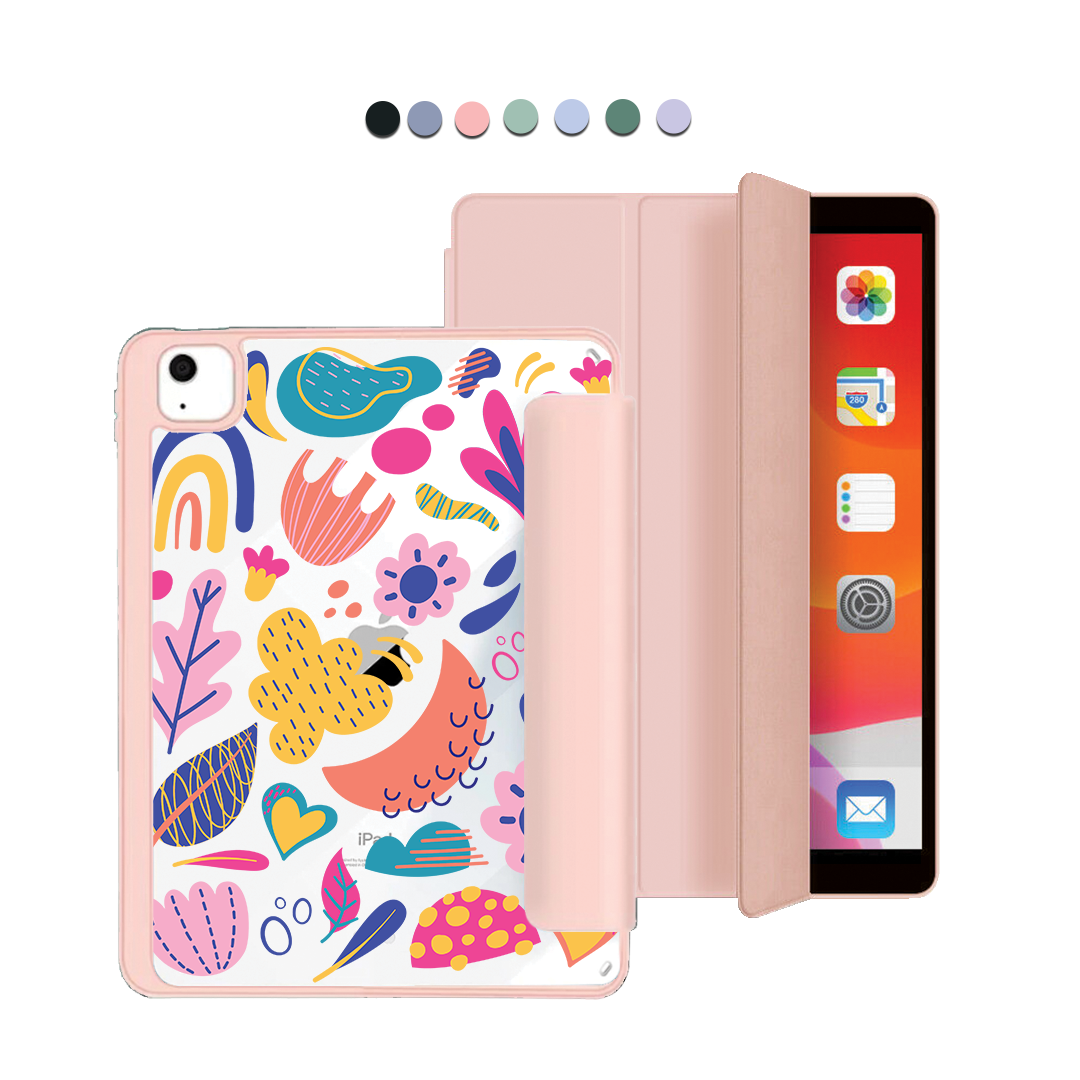 ฝาพับอะคริลิกสำหรับ iPad - ลายดอกไม้