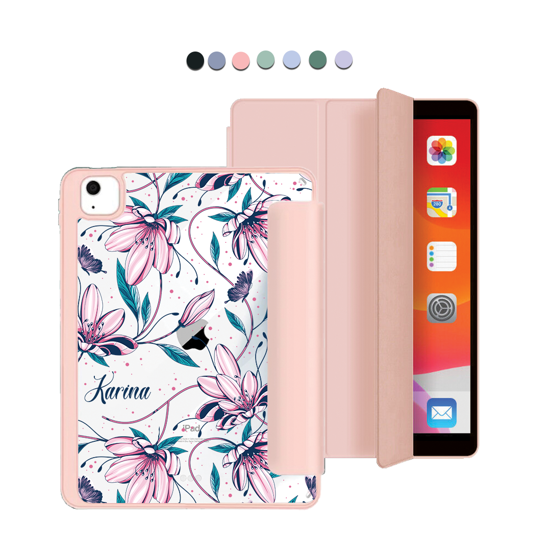 ฝาพับอะคริลิกสำหรับ iPad - ดอกทิวลิปสีชมพู