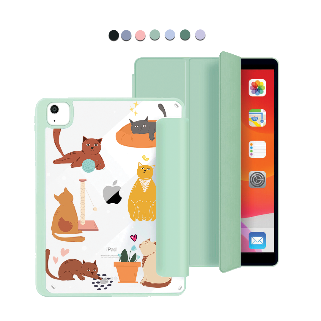 ฝาพับอะคริลิกสำหรับ iPad - ลายแมวขี้เล่น 1.0