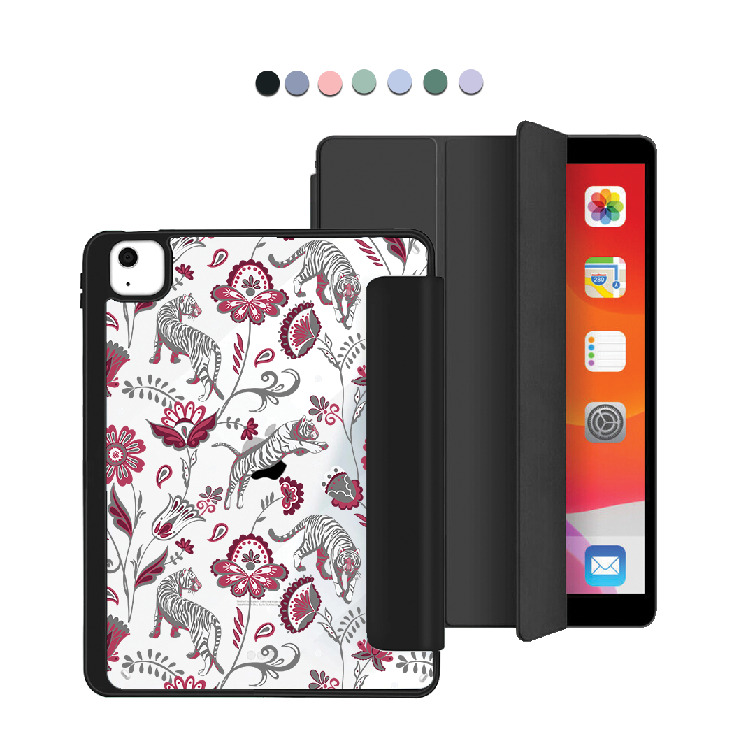 ฝาพับอะคริลิกสำหรับ iPad - ลาย Tiger & Floral 6.0