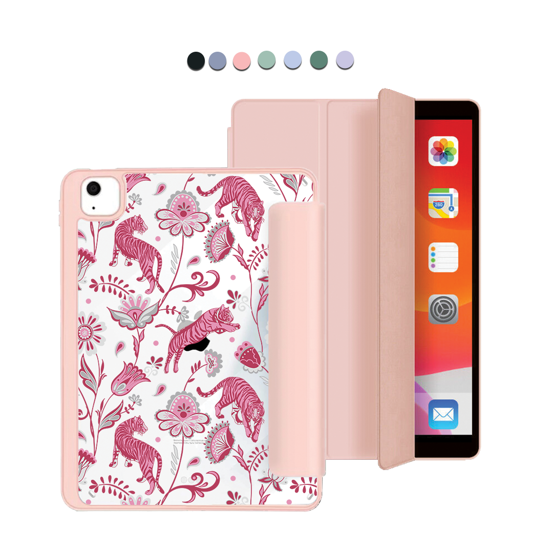 ฝาพับอะคริลิกสำหรับ iPad - ลาย Tiger & Floral 7.0